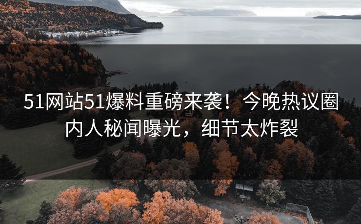 51网站51爆料重磅来袭！今晚热议圈内人秘闻曝光，细节太炸裂