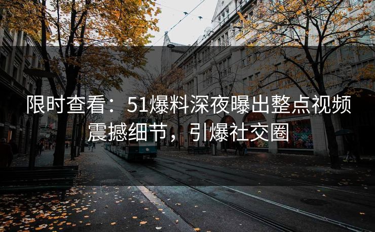 限时查看：51爆料深夜曝出整点视频震撼细节，引爆社交圈