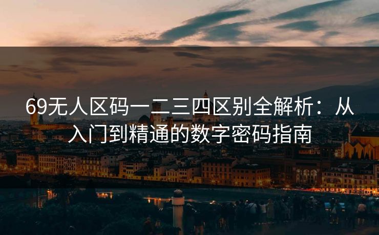 69无人区码一二三四区别全解析：从入门到精通的数字密码指南
