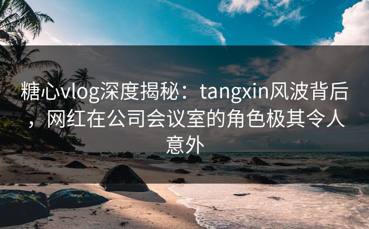 糖心vlog深度揭秘：tangxin风波背后，网红在公司会议室的角色极其令人意外