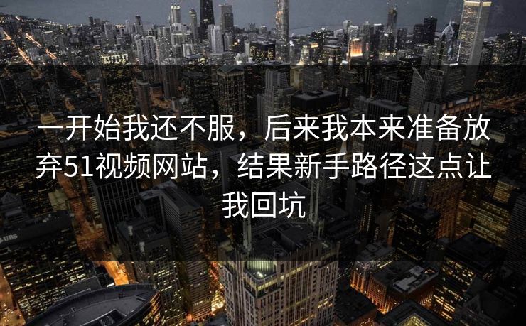 一开始我还不服，后来我本来准备放弃51视频网站，结果新手路径这点让我回坑